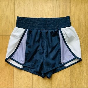 Run Short in Navy Purple White Color-block Shorts NWOT - Size S